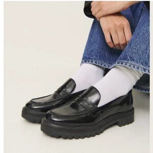 Reformation Agathea Chunky Black Loafers